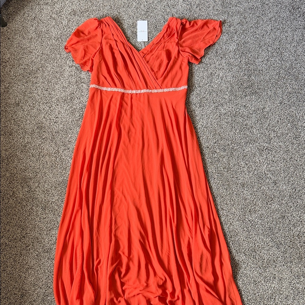 Ever Pretty Elegant Red Maxi Dress with Sparkling Waist
